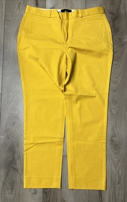 Pantalones para mujer Banana Republic Sloan calce curvilíneo tiro medio chinos amarillos talla 12 NUEVO Foto 1 de 4