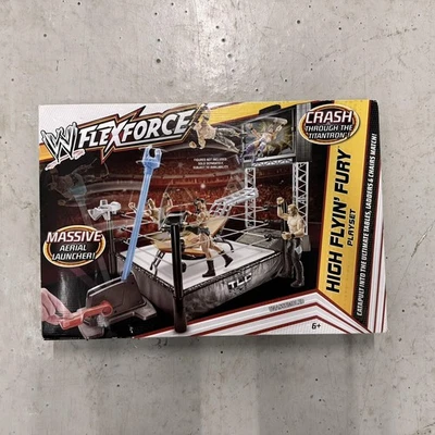 WWE FlexForce High Flyin Fury Juego Lanzador de Anillos TitanTron TLC Mattel 6+ Foto 1 de 2