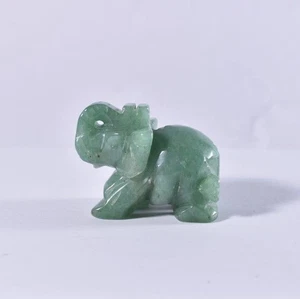 Aventurine Quartz Crystal Elephant Gemstone Animal Carving 50 - 55mm Hand Carved - Picture 1 of 5