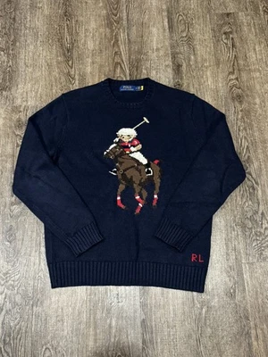 Polo Ralph Lauren Polo Bear Crewneck Cotton Preppy Bear Sweater - size medium  - Image 1 of 4