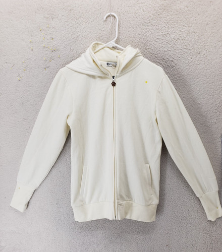 OFF WHITE Felpa donna The Bradford Exchange piccola panna misto cotone full zip con cappuccio