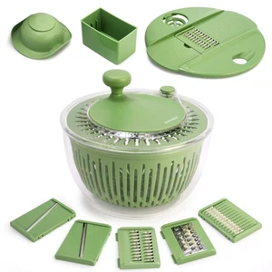 Salad Spinner Large, Vegetables Wash Bowl, Fruits & Herb Lettuce Dryer with 5... - Picture 1 of 8