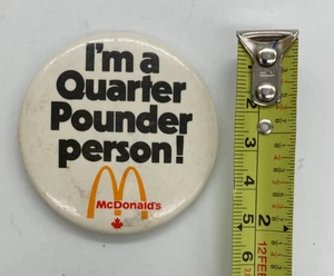 Vintage McDonalds I'm a Quarter Pounder Person Button - Good Condition - Bild 1 von 2