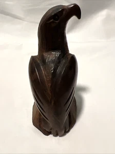 Ironwood Carved Eagle Polished Carving 6" Tall Statue - Picture 1 of 14