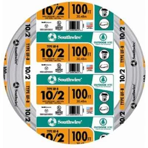 Southwire 100 ft 10/2 UF-B WG Underground Direct Burial Outdoor Wire Cable Gray - Picture 1 of 4