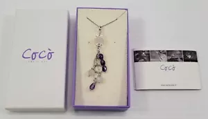 A) Coco Jewels Artecora Italy Sterling Silber 925 Kette Amethyst Lila Anhänger - Bild 1 von 10