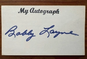 Bobby Layne Signed Autograph Index Card - Bold Blue Sharpie Rare! HOF Auto - Picture 1 of 2