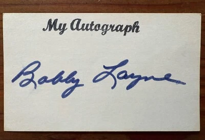 Tarjeta indexada autógrafa firmada por Bobby Layne - Audaz azul Sharpie ¡Rara! Coche HOF Foto 1 de 2