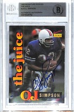 1995 Signature Rookies OJ SIMPSON Signed "The Juice" Card J3 Beckett BAS Slabbed