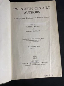 Twentieth Century Authors~Encylopedia~USED~Ex-Library~the H. W. Wilson Company - Foto 1 di 8