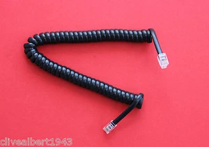 Universal Telephone / Phone 12ft Black Curly Cord Handset Replacement Lead NEW - Picture 1 of 1