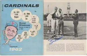 Stan Musial JSA Authenticated Autographed 1962 St. Louis Cardinals Yearbook !!! - Picture 1 of 12