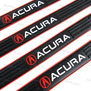 4PCS Black Rubber Car Door Scuff Sill Cover Panel Step Protector For Acura - Picture 1 of 6