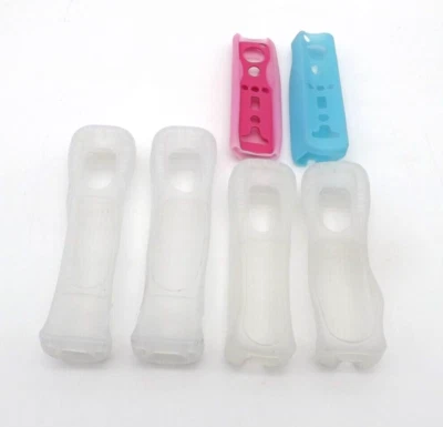 Nintendo Wii Conroller Remote Cover Case Clear Pink & Blue Lot of 6 - Image 1 of 2