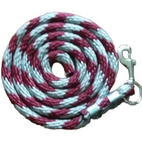 PONY Nylon Lead Rope 70 pulgadas con acero Swivel Snap - bastón de caramelo gris/granate - Imagen 1 de 2