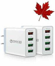 USB Quick Charger, Boxeroo 40W Quick Charge 3.0 Wall Charger 2Pack, 4-Port US...