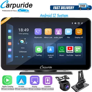 Carpuride W701Plus Android 12 4+64GB Portable CarPlay Car Radio Wireless Camera - Picture 1 of 9