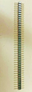 10pz Striscia intestazione perno tondo dritto fila singola maschio 2,54mm placcato oro 40 pin - Foto 1 di 3