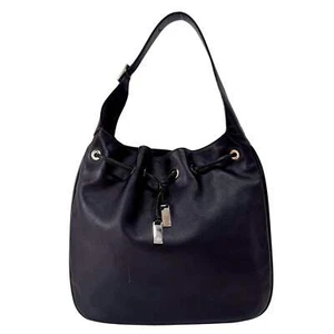 GUCCI Black Leather Drawstring Bag - Picture 1 of 16
