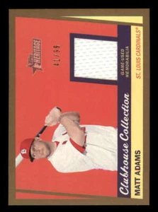 2016 Topps Heritage Clubhouse Relic Gold Matt Adams Cardinals 41/99 Jersey White - Picture 1 of 2