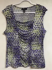 Style&co. Camicia donna taglia XL carriera geometrica senza maniche arricciata senza maniche - Foto 1 di 4