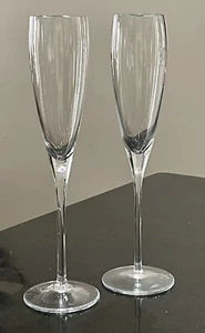 2 FLAUTI CHAMPAGNE STILE BACCARAT CLASSICI CRISTALLO SOFFIATO A MANO 10,5” - Foto 1 di 3