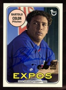 2019 Topps Archives Certified Auto Montreal Expos 50th Anniv Bartolo Colon #5/50 - Foto 1 di 2