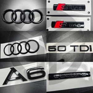Audi A6 2019-2023 C8 glänzend schwarz Abzeichen GRILL/BOOT/KOTFLÜGEL S-Line/QUATTRO/50TDI - Bild 1 von 1