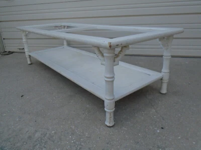 Fretwork Faux Bamboo Coffee Table Hollywood Regency Chinese Chippendale coastal - Image 1 of 4