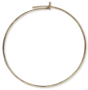 Hoop, 50 Antiqued Gold Plated Brass 24 Gauge 25mm Round Ear Wires Charm Rings * - Picture 1 of 4