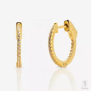 14K Gold 0,40 ct VS/F-G Diamant Creolen Hochzeit Verlobung - The Jewelz - Bild 1 von 4