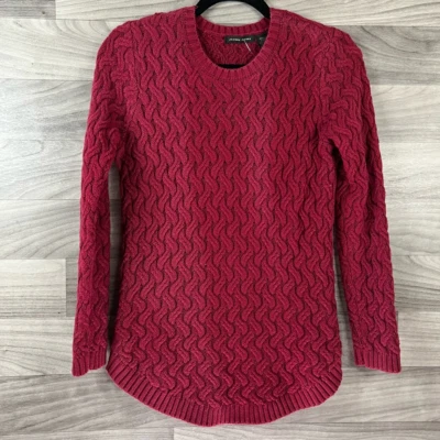 Suéter Suéter Jeanne Pierre para Mujer S Rojo Manga Larga Cuello Redondo Tejido con Cable Foto 1 de 4