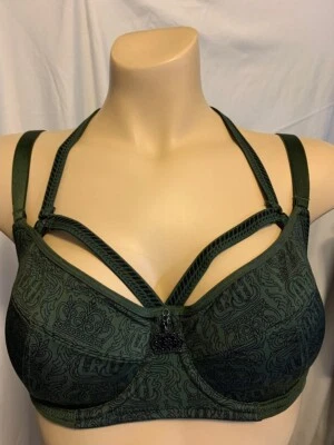 MARLIES DEKKERS 19412 CORONA JOYA SUJETADOR BALCÓN SIN RELLENO EN VERDE PINO TALLA 32D Foto 1 de 4