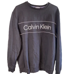 Calvin Klein Sweatshirt Mens Large Black Spell Out Logo Pullover Y2K Athleisure - Picture 1 of 5