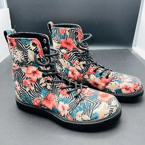Women's Volcom Go Figure Floral Print Combat Boots - Picture 1 of 8