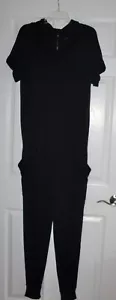 WOMEN'S~GAP~BLACK~ZIP-UP~SLEEVELESS~POCKETS~BACK ZIP~COWL NECK~JUMPSUIT SIZE M - Picture 1 of 12