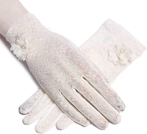 1 Paar Damen Fäustlinge Damen Spitzenhandschuhe für Hochzeit Oper Abend Party Ba - Bild 1 von 3