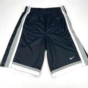 Nike Men's Basketball Shorts Black Gray White Size L Pockets Drawstring Long - Picture 1 of 14