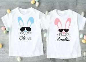 T Shirt Pasqua Personalizzata Coniglietto Uovo di Pasqua Nome Personalizzato Uomo Donna Bambini Maglietta D1 - Foto 1 di 4