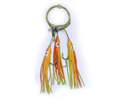 Behr Sistema Polpo Giallo-Arancione Octopus Rig Leader Norvegia 6/0 O 7/0 - Bild 1 von 3