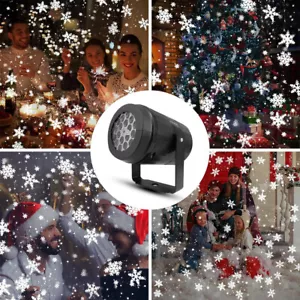 Christmas Snowflake Projector Lamp Outdoor LED Dynamic Snowfall Light Landscape - Picture 1 of 13