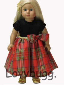 Recital de vestido de Navidad a cuadros para American Girl 18" muñeca ropa ¡ENVÍO GRATUITO AÑADE! - Imagen 1 de 24
