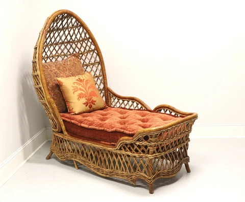 LANE VENTURE Rattan Wicker Reptilian Leather Safari Chaise Lounge Cover