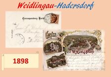 Weidlingau - Hadersdorf - Wien LITHO 1898 Grußkarte Rouland Felsenkeller Villa