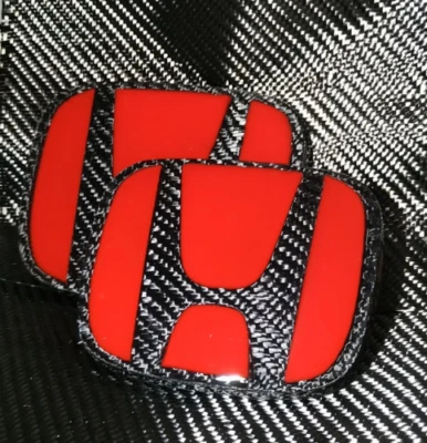 CARBON FIBER HONDA EMBLEM BADGE ACCORD CIVIC TYPER - Image 1 of 4