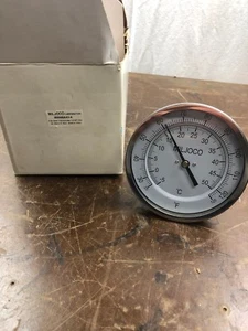 5" BI-METAL THERMOMETER 1/2 NPT MILJOCO CORP B5098A43-4 25-125DEGREE F V-M - Picture 1 of 9