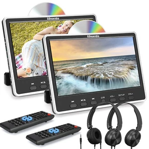 2X 12" Slot-in Car DVD Player Screen Monitor for Kids 1366x768 HDMI USB+Headsets - Picture 1 of 14