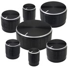 6mm Splined Hole Black Aluminium Rotary Control Knob with Silver Indicator