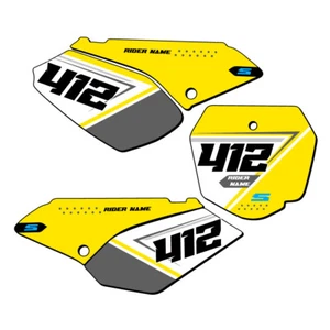 DRZ 125 SG65 Custom MX Number Plates Senge Graphics Kit Compatible with Suzuki - Picture 1 of 7