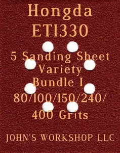 Hongda ET1330 - 80/100/150/240/400 Grit - Paquete de 5 Hojas Variedades I - Imagen 1 de 2